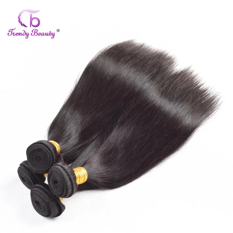 Brazilian Hair Weave Bundles Straight 100% Human 3/4 Natural Color Remy Trendy Beauty | Шиньоны и парики