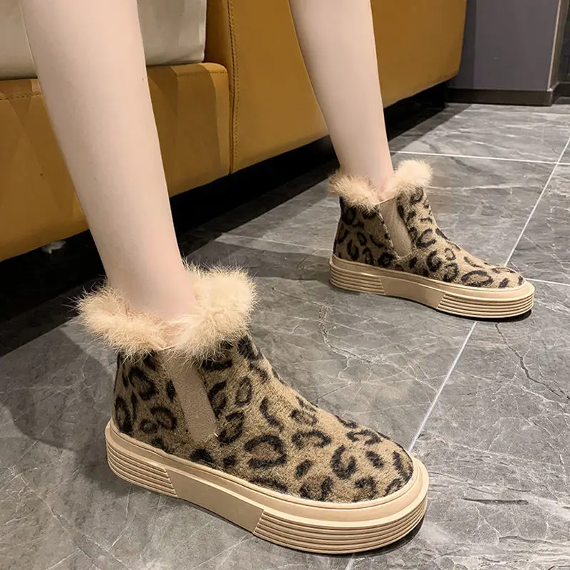 Shoes Woman Leopord Pattern Snow Boots Women's Winter Bootie Thick Bottomed Casual Fluffy Cotton-padded Shoes Sexy Luxury
Shoes Woman Leopord Pattern Snow Boots Women's Winter Bootie Thick Bottomed Casual Fluffy Cotton-padded Shoes Sexy Luxury