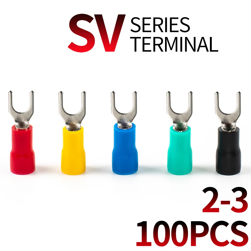 100PCS SV2-3 wire crimping terminal connector flat terminal crimping wire connector insulation and waterproof A.W.G 16-14
100PCS SV2-3 wire crimping terminal connector flat terminal crimping wire connector insulation and waterproof A.W.G 16-14