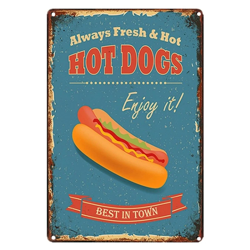 Hot Dogs BBQ French Fries Tin Sign Vintage Metal Plaques Restaurant Kitchen Burger Store Metal Signs Tinplate Poster Wall Decor
Hot Dogs BBQ French Fries Tin Sign Vintage Metal Plaques Restaurant Kitchen Burger Store Metal Signs Tinplate Poster Wall Decor