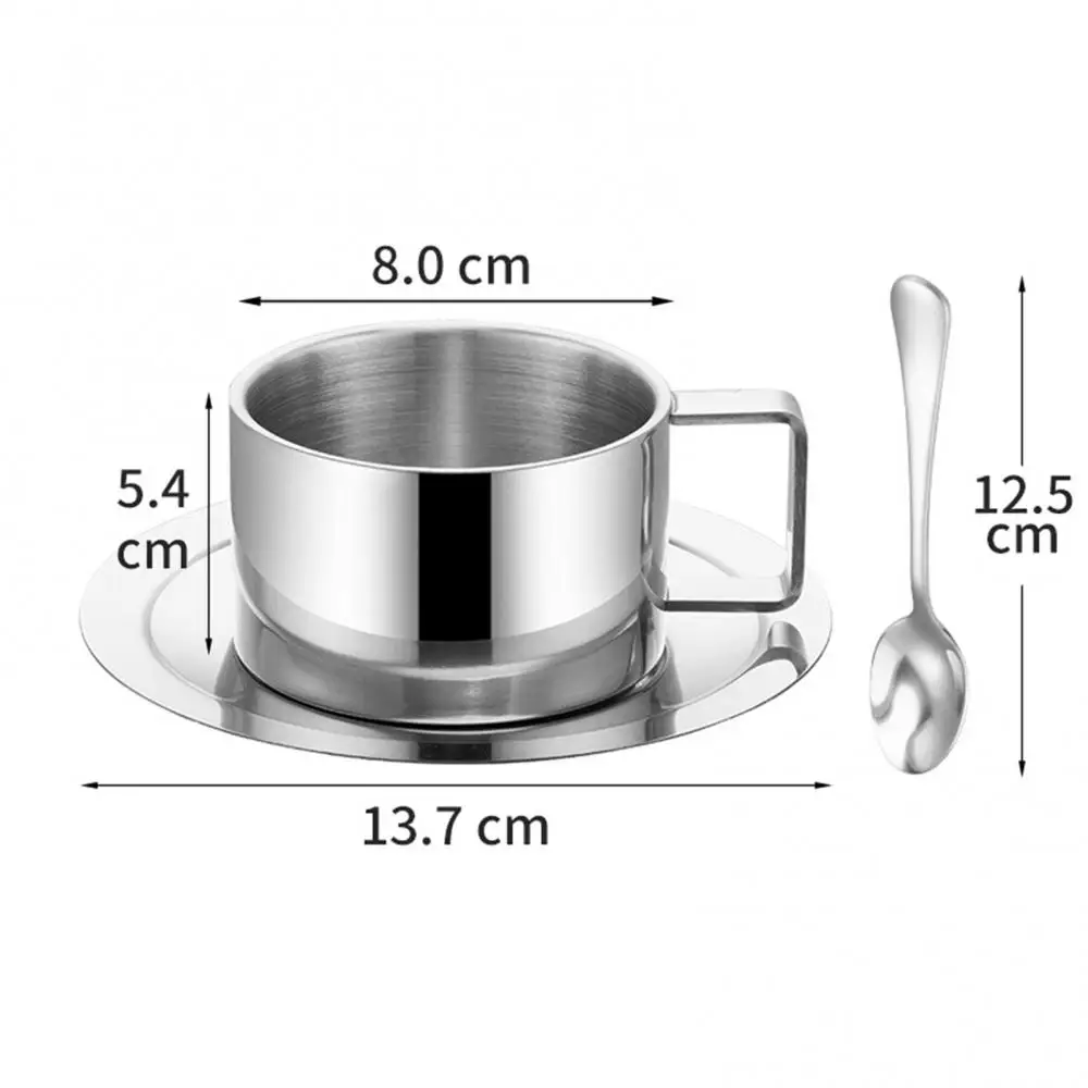 Hot Sales Stainless Steel Double Layer Design Insulated Mug with Dish Spoon Coffee Cup Set
Hot Sales Stainless Steel Double Layer Design Insulated Mug with Dish Spoon Coffee Cup Set