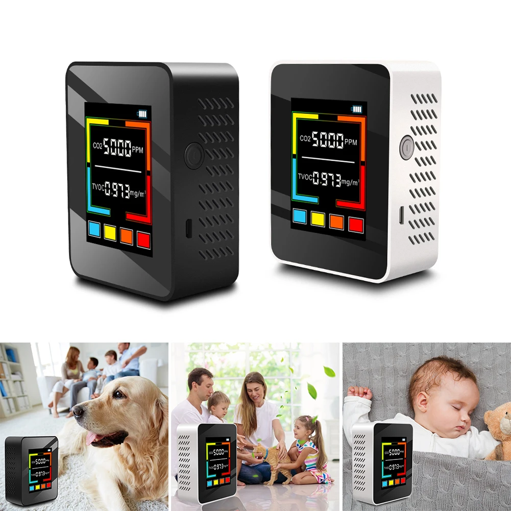 Portable TVOC CO2 Meter Digital Temperature Humidity Sensor Tester Air Quality Monitor Carbon Dioxide Formaldehyde Detector 37ME
Portable TVOC CO2 Meter Digital Temperature Humidity Sensor Tester Air Quality Monitor Carbon Dioxide Formaldehyde Detector 37ME