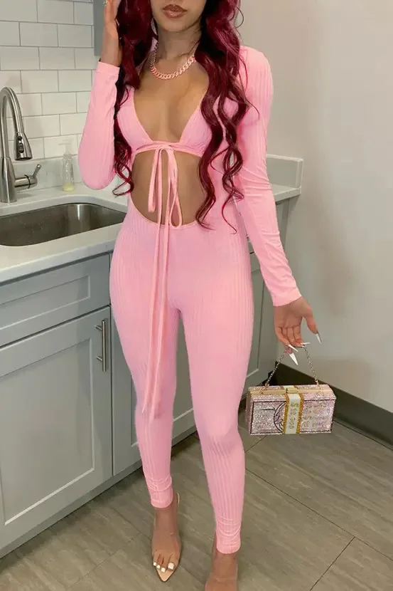 2022 New Fall Winter Arrival Solid Color Front Hollow Out Bandage Trendy Chic Korean Style Long Sleeve Sexy Women Jumpsuits
2022 New Fall Winter Arrival Solid Color Front Hollow Out Bandage Trendy Chic Korean Style Long Sleeve Sexy Women Jumpsuits
