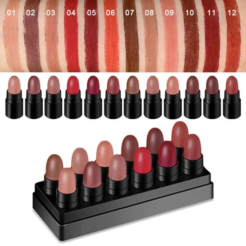 12PCS Colors Velvet Matte Lipstick Pencil Non-Stick Cup Makeup Lip Tint Pen Waterproof Lasting Sexy Red Lip Stick Cosmetic TSLM1
12PCS Colors Velvet Matte Lipstick Pencil Non-Stick Cup Makeup Lip Tint Pen Waterproof Lasting Sexy Red Lip Stick Cosmetic TSLM1