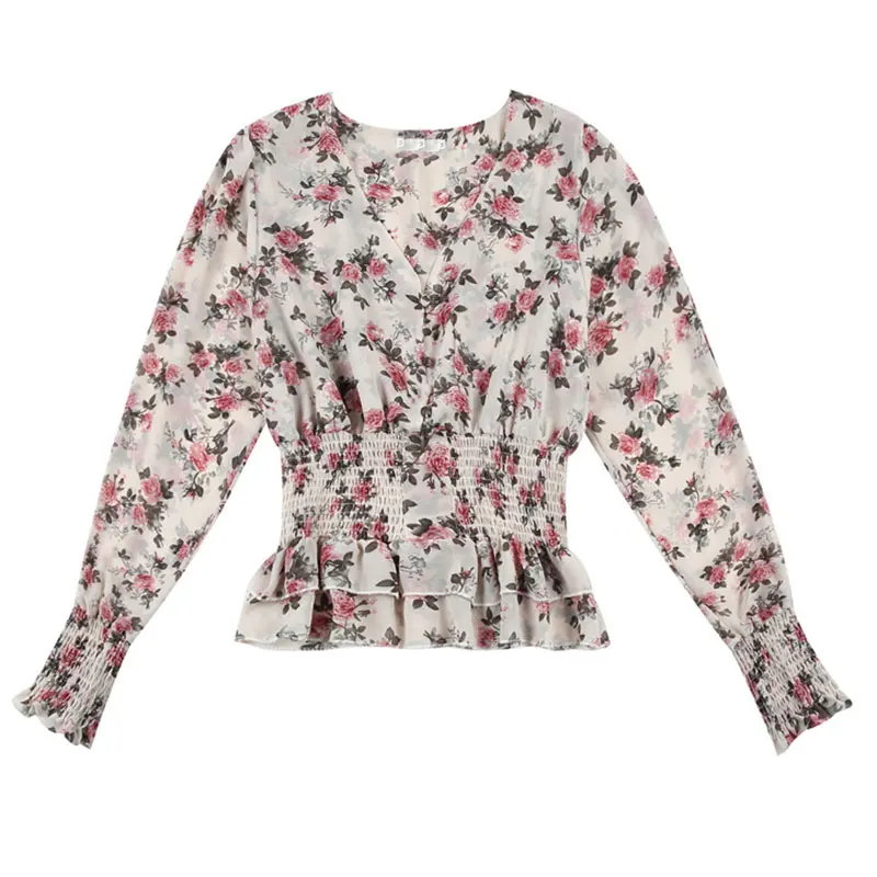 2021 Spring Floral Print Blouse Women Chiffon Shirt Elegant V Neck Lantern Sleeve Korean Blusas Femininas Tops Female Clothing
2021 Spring Floral Print Blouse Women Chiffon Shirt Elegant V Neck Lantern Sleeve Korean Blusas Femininas Tops Female Clothing