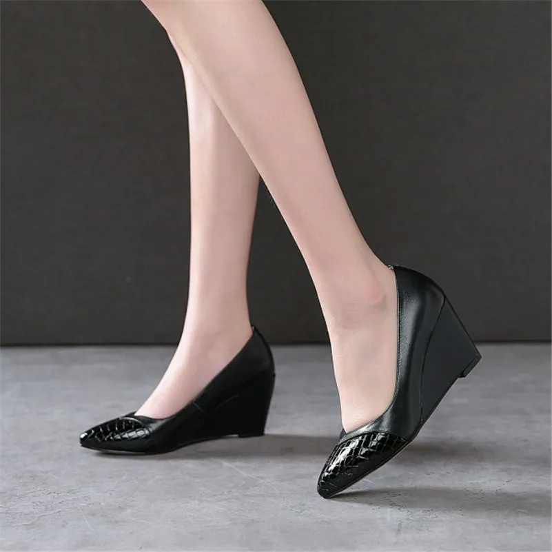 Meotina High Heels Women Pumps Natural Genuine Leather Wedges High Heel Party Shoes Cow Leather Mixed Colors Shoes Lady Size 39
Meotina High Heels Women Pumps Natural Genuine Leather Wedges High Heel Party Shoes Cow Leather Mixed Colors Shoes Lady Size 39