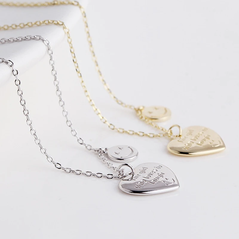 Sterling Silver Real 925 Necklaces Women Chains Vintage Jewelry Pendants Undefined Fashion Luxury Smiling Face Heart Text Love
Sterling Silver Real 925 Necklaces Women Chains Vintage Jewelry Pendants Undefined Fashion Luxury Smiling Face Heart Text Love