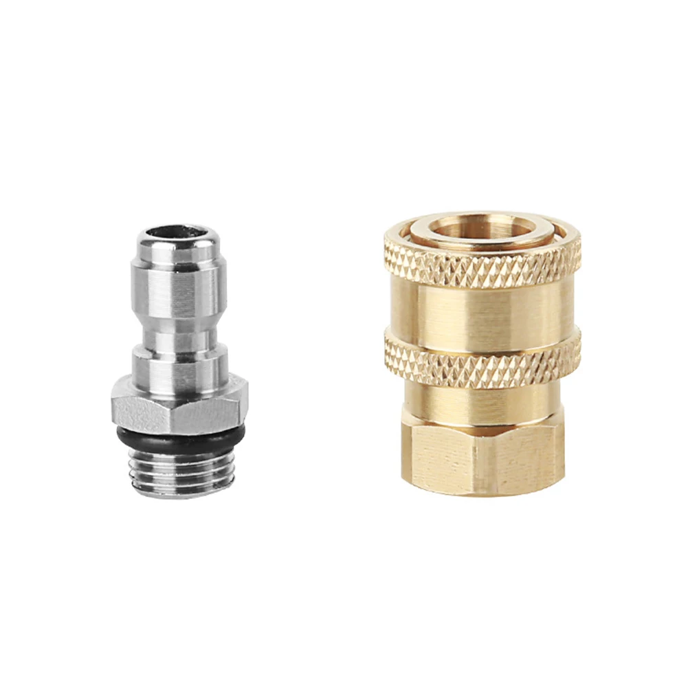 Car Washer Adapter Foam Lance Brass High Pressure Connector 1/4" Quick Disconnect Socket and M14*1.5 Plug Coupler 4000PSI
Car Washer Adapter Foam Lance Brass High Pressure Connector 1/4" Quick Disconnect Socket and M14*1.5 Plug Coupler 4000PSI