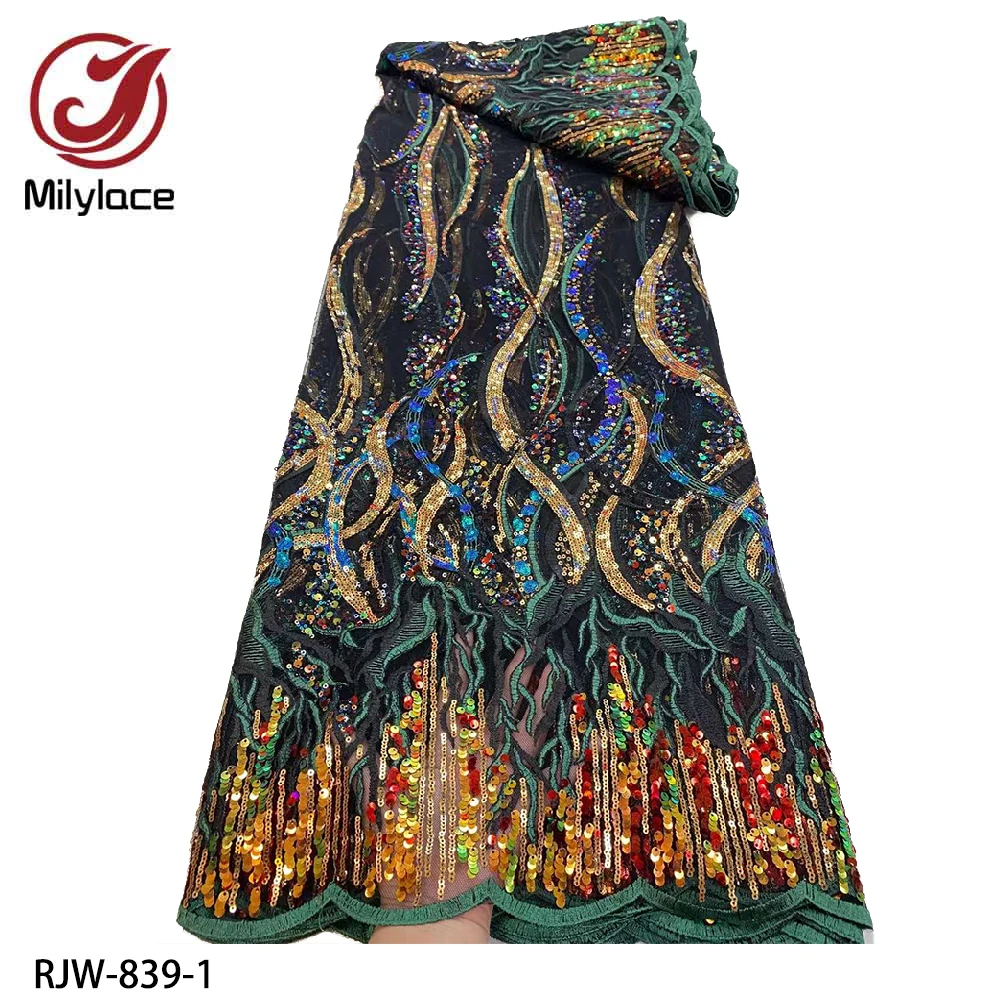 Luxury Handmade Heavy Sequins Embroidered French Net Lace Fabric African Tulle Lace Fabric for Evening Dress RJW-839
Luxury Handmade Heavy Sequins Embroidered French Net Lace Fabric African Tulle Lace Fabric for Evening Dress RJW-839