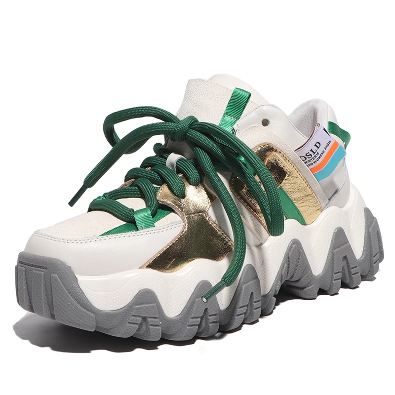 2020 Women Sneakers Genuine Leather Glitter Sneakers Ins Platform Laces Casual Shoes Thick Heels Girls Trainers Flat Sneakers
2020 Women Sneakers Genuine Leather Glitter Sneakers Ins Platform Laces Casual Shoes Thick Heels Girls Trainers Flat Sneakers