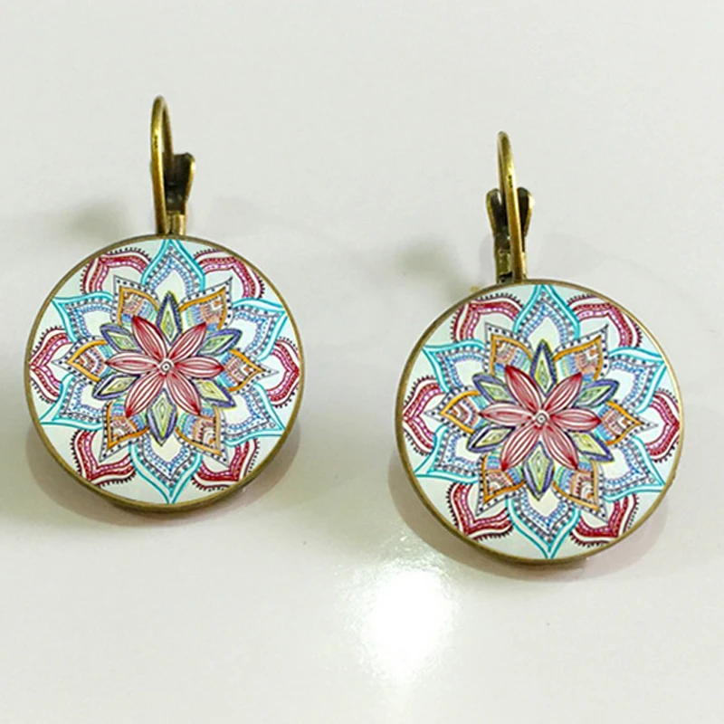 1Pair Fashion Yoga Earrings Jewelry Buddhism Mandala Flower Earring Handmade Henna Crystal Cabochon Earings
1Pair Fashion Yoga Earrings Jewelry Buddhism Mandala Flower Earring Handmade Henna Crystal Cabochon Earings
