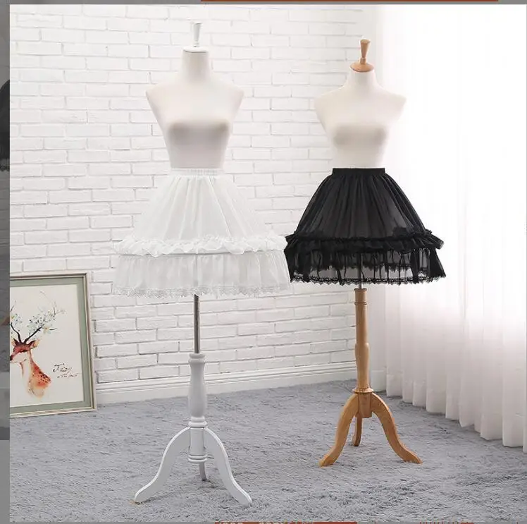 

Women Lolita Cosplay Ivory Black Ballgown Crinoline Girls Bridal Underskirt Halloween Petticoat Rockabilly Tutu Skirts