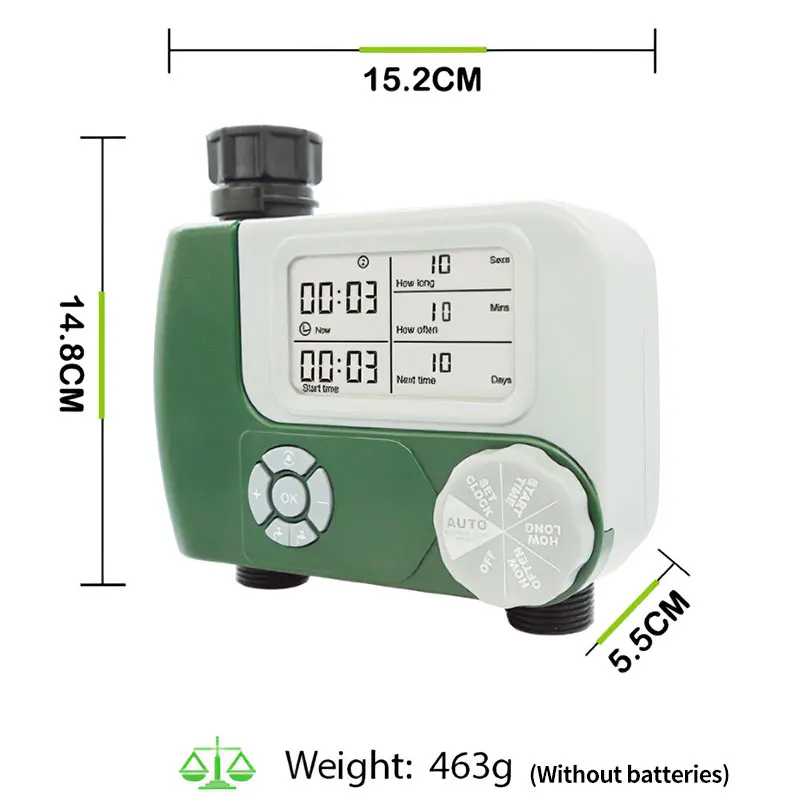 Outdoor Automatic Water Irrigation Garden Timer Controller Sprinkler Controller Programmable Valve Hose Faucet Watering Timer
Outdoor Automatic Water Irrigation Garden Timer Controller Sprinkler Controller Programmable Valve Hose Faucet Watering Timer