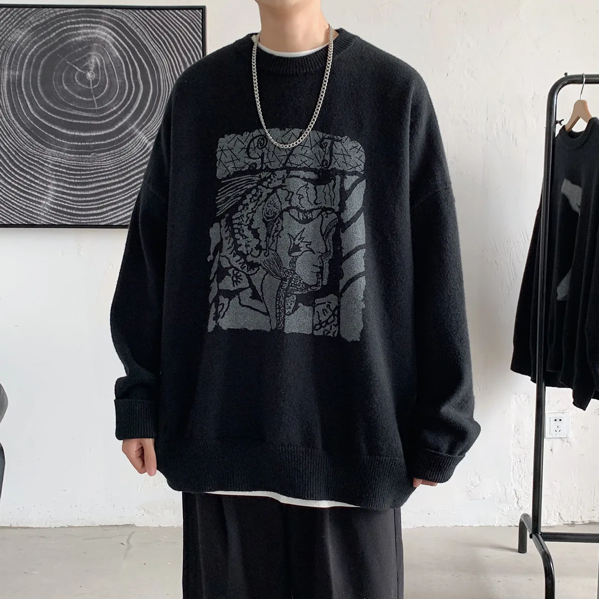 Abfer Men Clothing Long Sleeve Harajuku Knitted Sweaters Pullover Men Crewneck Print Jumper Korean Hip Hop Oversized Jersey Y2k
Abfer Men Clothing Long Sleeve Harajuku Knitted Sweaters Pullover Men Crewneck Print Jumper Korean Hip Hop Oversized Jersey Y2k