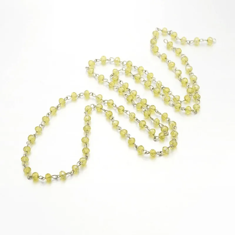 6x4mm Abacus Glass Beads Platinum Chains for Necklaces Bracelets Making DIY Jewelry Findings Black Red Clear 1m/Strands (39.3" ) 
6x4mm Abacus Glass Beads Platinum Chains for Necklaces Bracelets Making DIY Jewelry Findings Black Red Clear 1m/Strands (39.3" )