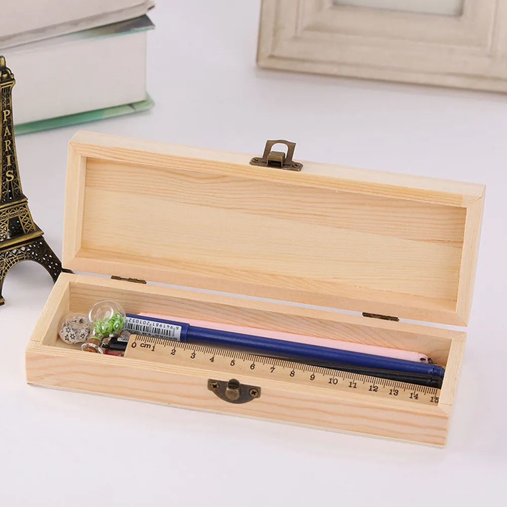 Solid Wooden Pencil Box With Lid Student Wood Stationery Box Handmade Craft Jewelry Case Postcard Sundries Organizer
Solid Wooden Pencil Box With Lid Student Wood Stationery Box Handmade Craft Jewelry Case Postcard Sundries Organizer