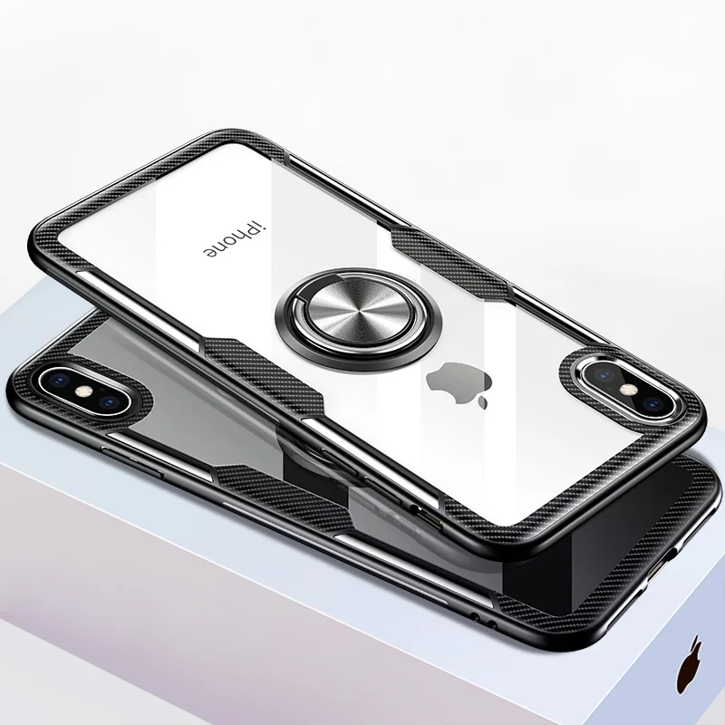 Роскошный прозрачный бронированный чехол для телефона iPhone X XS MAX XR 8 7 6 6S Plus