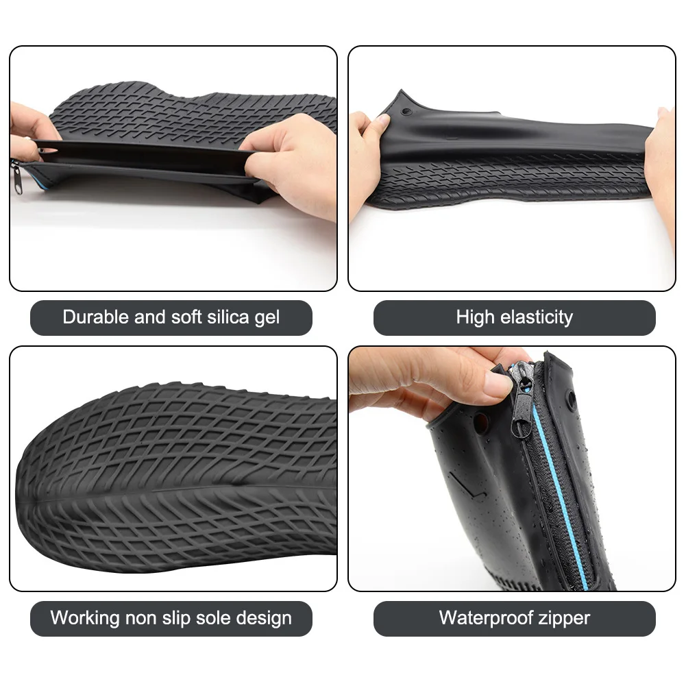 1pair Non Slip Reusable Shoe Covers Soft Waterproof Silicone For Rain Outdoor Portable Cycling With Zipper Foldable Overshoe
1pair Non Slip Reusable Shoe Covers Soft Waterproof Silicone For Rain Outdoor Portable Cycling With Zipper Foldable Overshoe