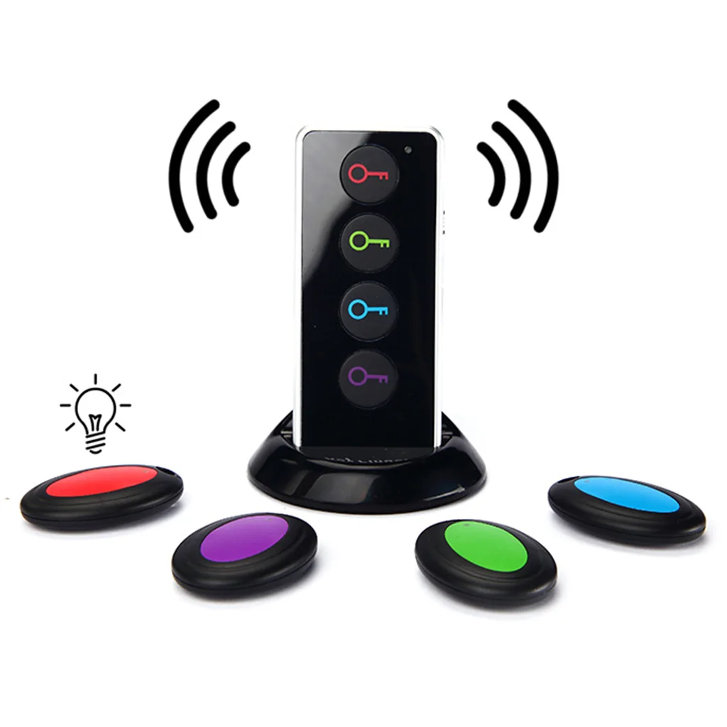 Remote Key Finder, item Tracker/Wireless RF Item Locator with Base Support for Keys Pets Cell Phone (4 Receivers, 1 Remote
Remote Key Finder, item Tracker/Wireless RF Item Locator with Base Support for Keys Pets Cell Phone (4 Receivers, 1 Remote