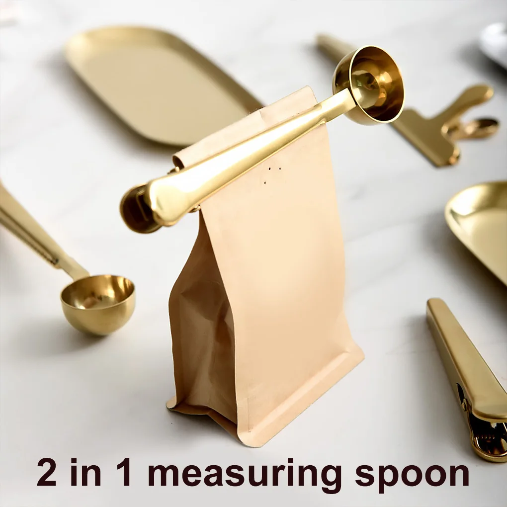 2 in 1 Stainless Steel Coffee Scoop Clip Sealing Bag Kitchen Accessories Scooper Clips Colorful Home Cafe Cucharilla Decoration
2 in 1 Stainless Steel Coffee Scoop Clip Sealing Bag Kitchen Accessories Scooper Clips Colorful Home Cafe Cucharilla Decoration