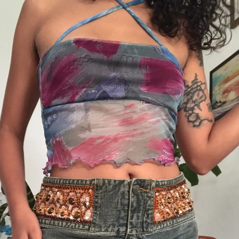 Сетка с перекрещивающимися бретельками, Y2k Топ 2021 летние пикантные туфли с низким вырезом на спине платье с плиссированной юбкой; Топ на бре...
Сетка с перекрещивающимися бретельками, Y2k Топ 2021 летние пикантные туфли с низким вырезом на спине платье с плиссированной юбкой; Топ на бре...