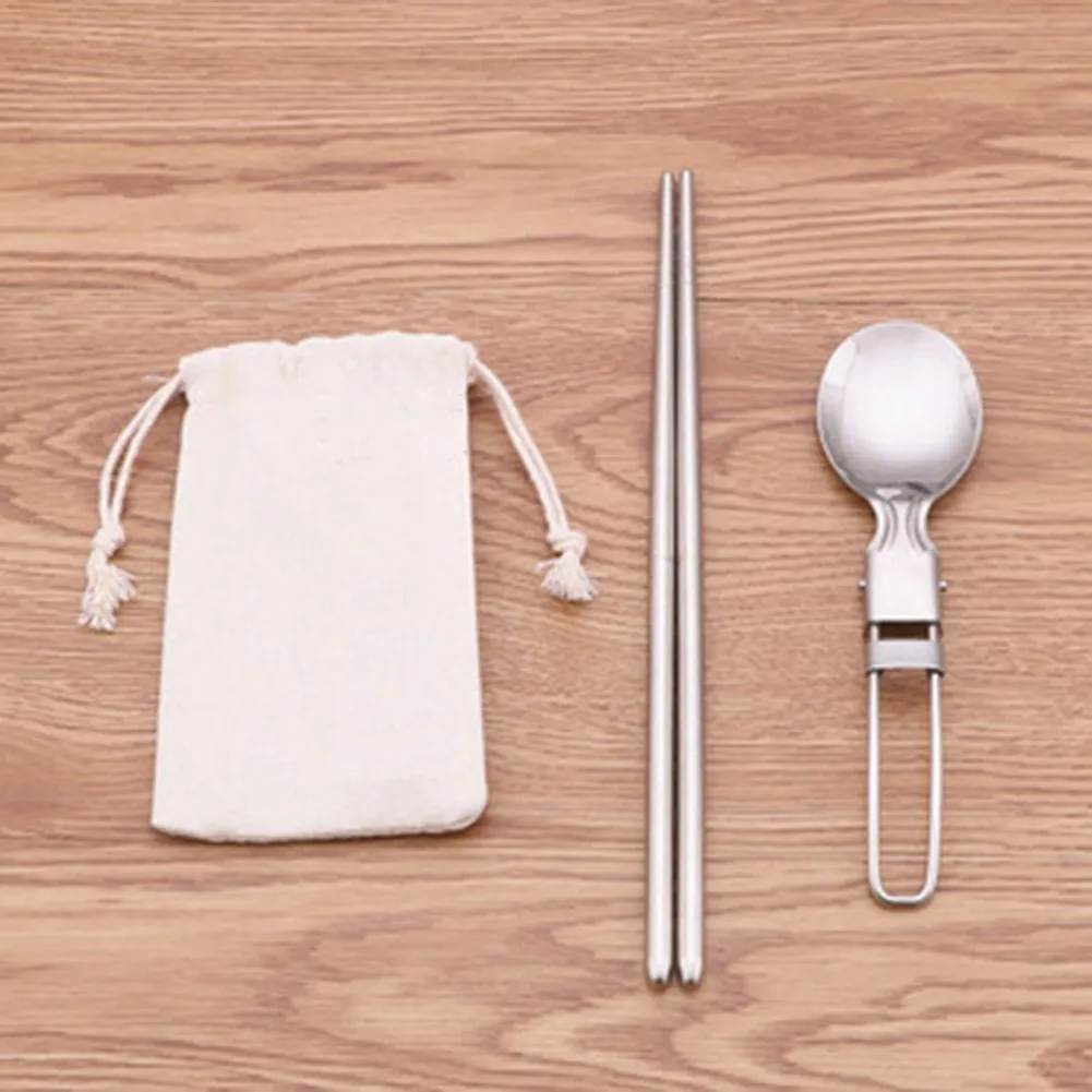 Foldable Camping Spoon Fork Chopsticks Stainless Steel Folding Picnic Cutlery Set Utensil Spoon Set With Bag Outdoor Tablewares
Foldable Camping Spoon Fork Chopsticks Stainless Steel Folding Picnic Cutlery Set Utensil Spoon Set With Bag Outdoor Tablewares