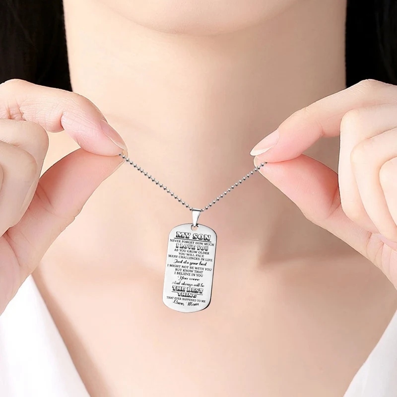 New Hot 1pc Stainless Steel Dog Tag Word Mother Love Inspirational Necklace-white Pendant Size: 50*28MM Fashion Dress Party Gift
New Hot 1pc Stainless Steel Dog Tag Word Mother Love Inspirational Necklace-white Pendant Size: 50*28MM Fashion Dress Party Gift