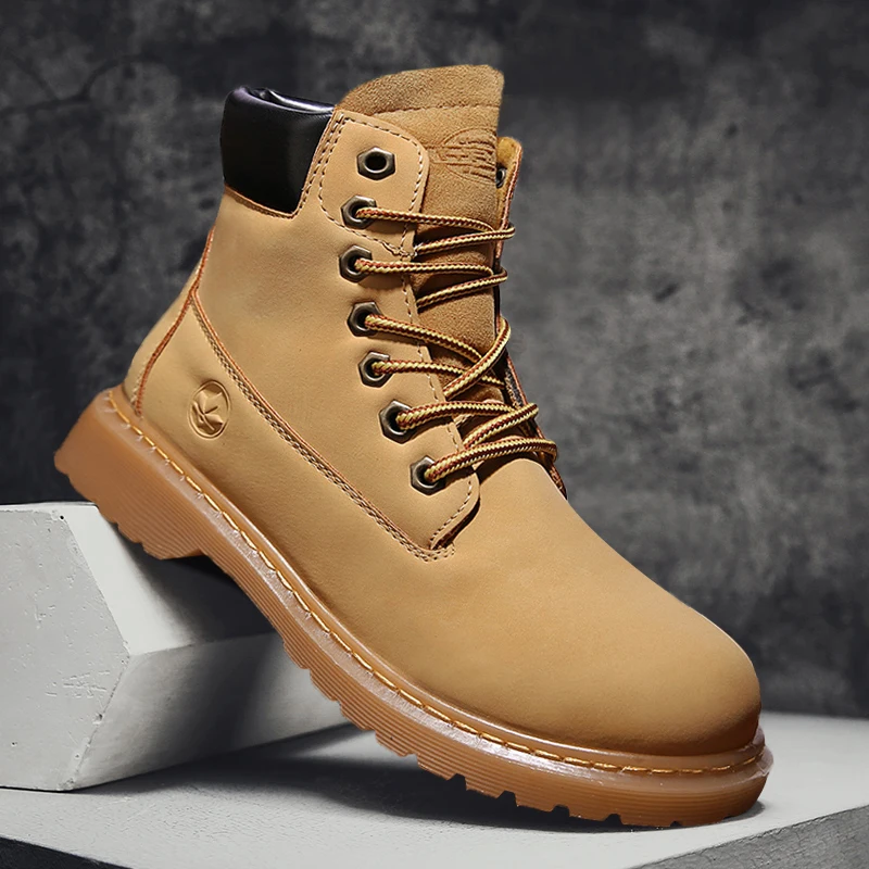 Winter Yellow Brown Men's Boots With Warming Fur Outdoor Microfiber Snow Boots For Men Retro Rubber Bottom Men's Work Boots
Winter Yellow Brown Men's Boots With Warming Fur Outdoor Microfiber Snow Boots For Men Retro Rubber Bottom Men's Work Boots
