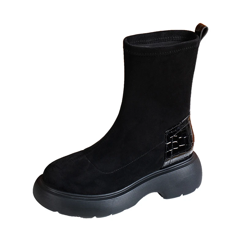 Women Shoes Round Toe Elastic Genuine Leather Ankle Boot 2021 Fashion New Autumn Winter Apricot Thick Heel Boot For Lady
Women Shoes Round Toe Elastic Genuine Leather Ankle Boot 2021 Fashion New Autumn Winter Apricot Thick Heel Boot For Lady