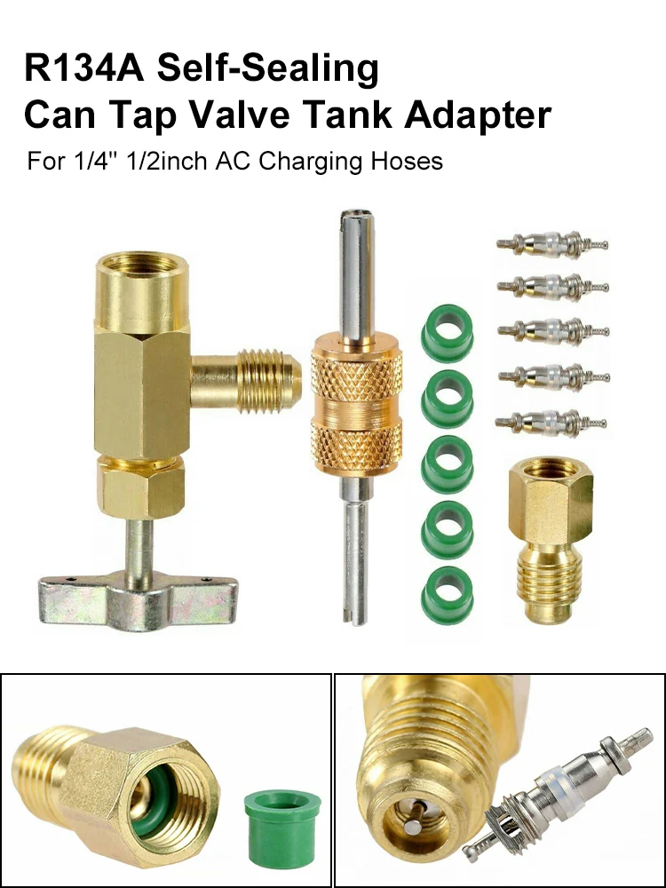 Top R134A Self-Sealing Can Tap Valve Piercing Style A/C Tank Refrigerant Dispenser with Adapter Valve Core Remover Replacement
Top R134A Self-Sealing Can Tap Valve Piercing Style A/C Tank Refrigerant Dispenser with Adapter Valve Core Remover Replacement