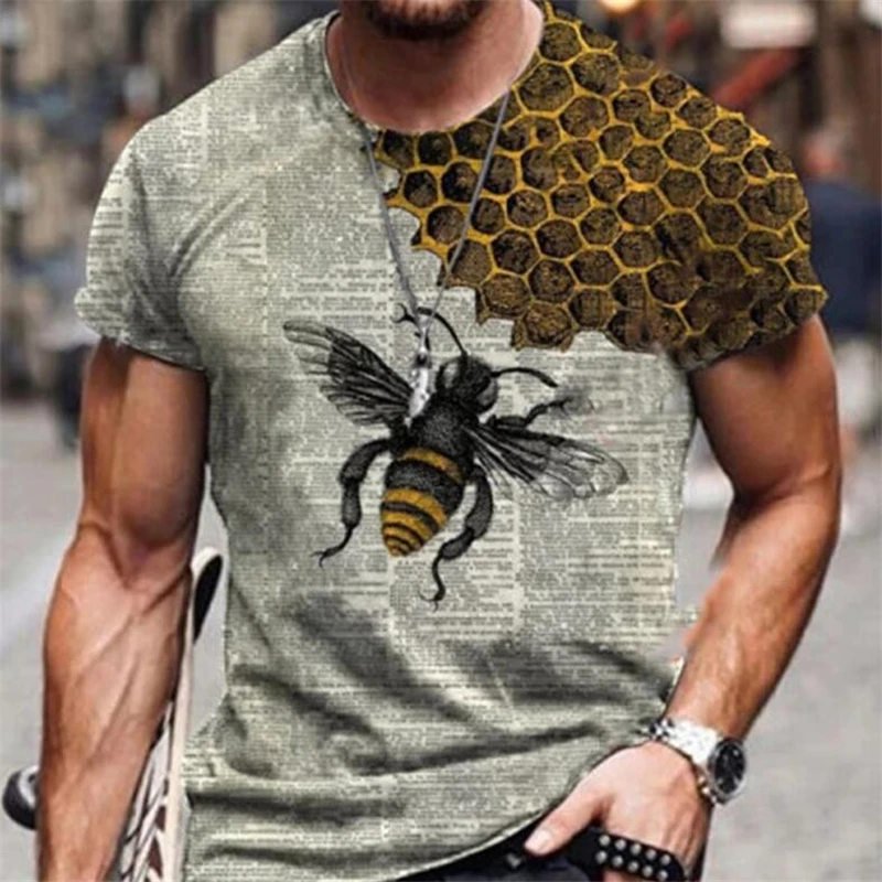 Men's T-shirt 3D Graphic Printing Bee Print Short Sleeve Daily Top Casual Designer Tall Round Neck Blue Yellow Green/Summer
Men's T-shirt 3D Graphic Printing Bee Print Short Sleeve Daily Top Casual Designer Tall Round Neck Blue Yellow Green/Summer