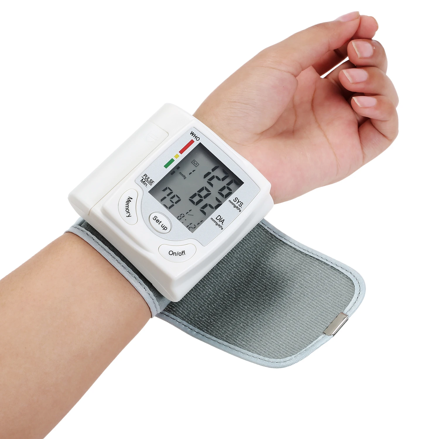 Automatic Digital Pulso meter LCD Display Blood Pressure Monitor Wrist Pulse Meter Sphygmomanometer Family Diagnostic-tool 
Automatic Digital Pulso meter LCD Display Blood Pressure Monitor Wrist Pulse Meter Sphygmomanometer Family Diagnostic-tool