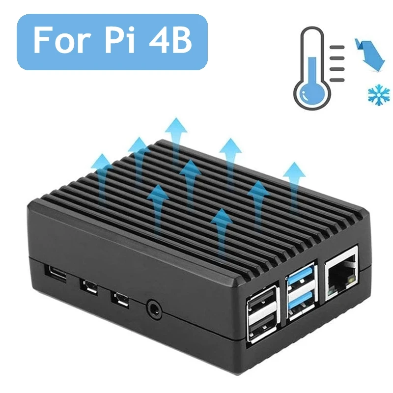 Чехол из алюминиевого сплава для Pi 4B, чехол с пассивным охлаждением для Raspberry Pi 4, черный/серый
Чехол из алюминиевого сплава для Pi 4B, чехол с пассивным охлаждением для Raspberry Pi 4, черный/серый
