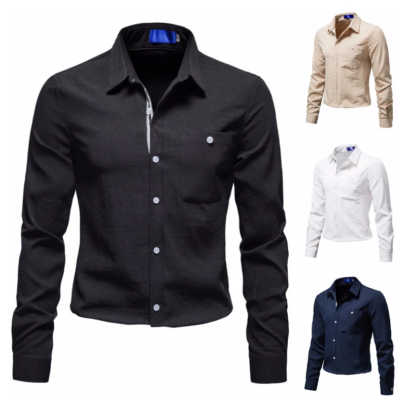 Men's Business Casual Long Sleeve Shirt with Wide Elastic Linen Fabric Mens Shirts
Men's Business Casual Long Sleeve Shirt with Wide Elastic Linen Fabric Mens Shirts