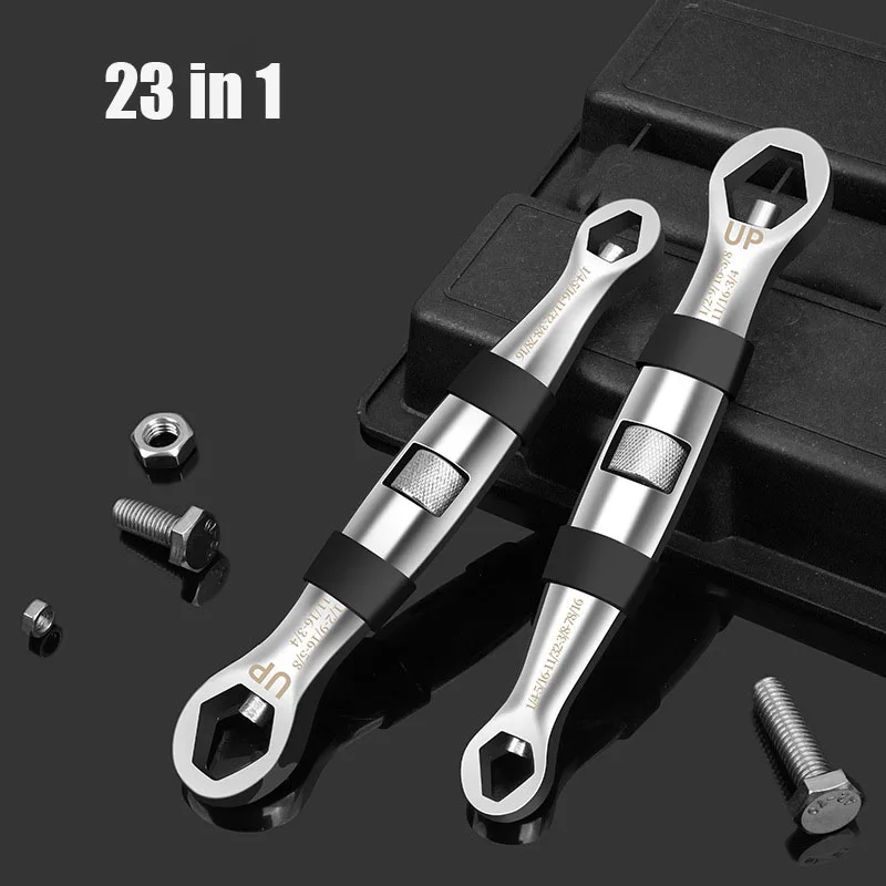 Universal Wrench 23 In 1 Wrench Set Ratchets Adjustable Spanner 7-17mm CR-V Key Flexible Multitools Hand Tool For Car Repair
Universal Wrench 23 In 1 Wrench Set Ratchets Adjustable Spanner 7-17mm CR-V Key Flexible Multitools Hand Tool For Car Repair