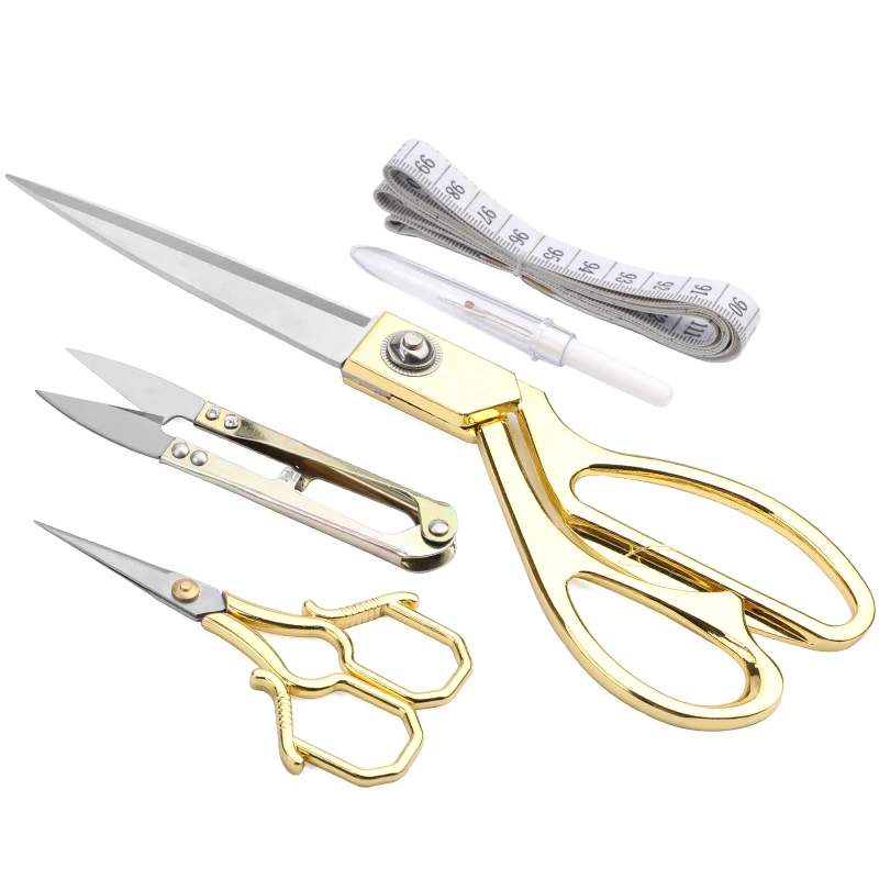 

LMDZ Professional Sewing Scissors Tool Tape Measure And U Shape Clippers Yarn Stainless Steel Embroidery craft Tailor Scissors