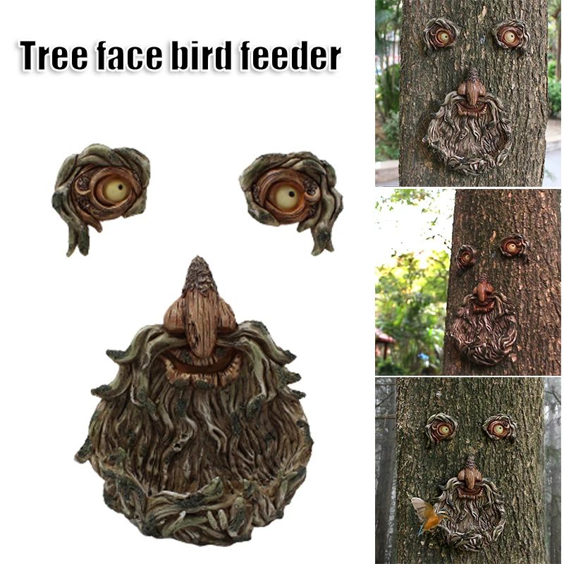 Tree Face Birds Feeder Pendant for Outdoor Garden Decoration Diy Crafts Pendant Hole Statue Tree Face Hangering 
Tree Face Birds Feeder Pendant for Outdoor Garden Decoration Diy Crafts Pendant Hole Statue Tree Face Hangering