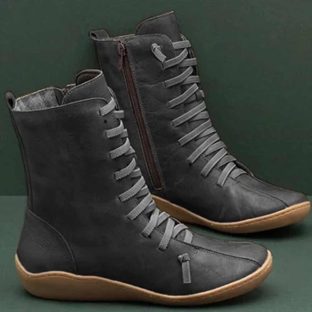 Women Autumn Vintage Zipper Lace Up Mid-Calf Boot Ladies Retro Flat Boots Woman High Top Shoes Women's Boots Fashion Footwear
Women Autumn Vintage Zipper Lace Up Mid-Calf Boot Ladies Retro Flat Boots Woman High Top Shoes Women's Boots Fashion Footwear