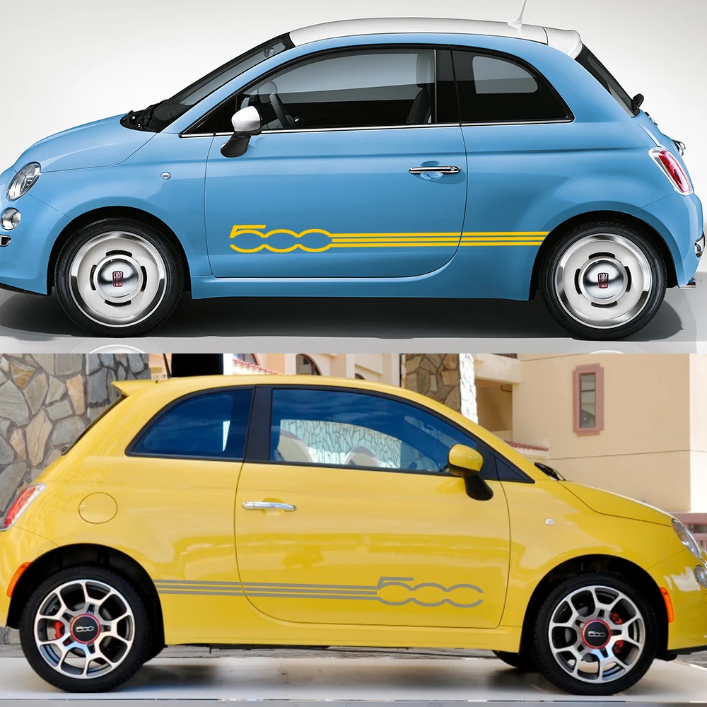 2 шт. виниловые наклейки с длинными полосками для Fiat 500 | Автомобили и мотоциклы