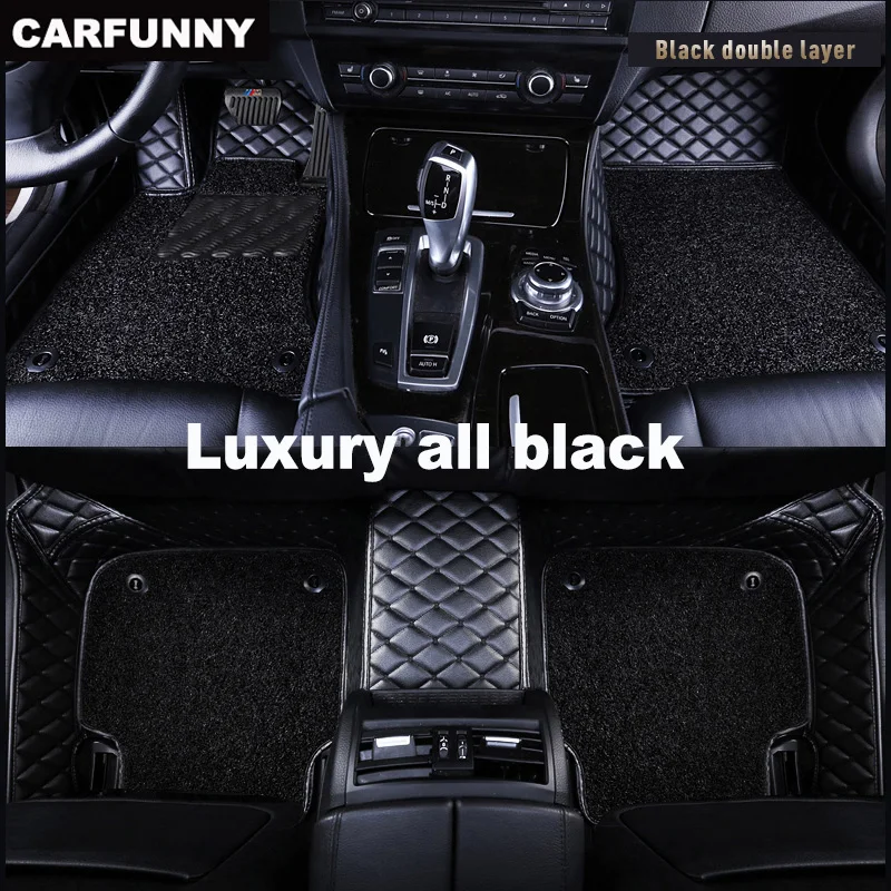 

CARFUNNY Waterproof Leather car floor mats for коврики для авто в салон для ног haval h6 h9 toyota fortuner Automotive Carpet