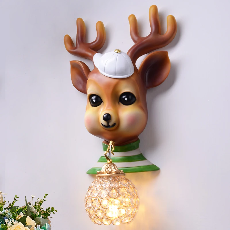 Modern Lovely Cartoon Lucky Deer Head Led Wall Lamp Living Room Bedroom Tv Background Wall Creative Personality Decorative Lamp
Modern Lovely Cartoon Lucky Deer Head Led Wall Lamp Living Room Bedroom Tv Background Wall Creative Personality Decorative Lamp