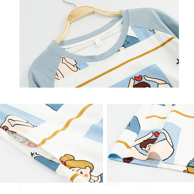 CAIYIER Cotton Nightdress Casual O-Neck Girl Sleepwear Winter Lingerie Long Sleeve Nightgowns Cute Print With Cloth Bag Homewear
CAIYIER Cotton Nightdress Casual O-Neck Girl Sleepwear Winter Lingerie Long Sleeve Nightgowns Cute Print With Cloth Bag Homewear