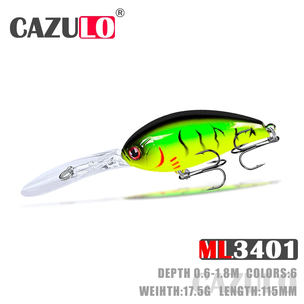 Crankbait Fishing Accessories Lure Isca Artificial Weights 17.5g 115mm Bait Depth 0.6-1.8m Pesca Wobblers Carp Fish Goods Leurre
Crankbait Fishing Accessories Lure Isca Artificial Weights 17.5g 115mm Bait Depth 0.6-1.8m Pesca Wobblers Carp Fish Goods Leurre