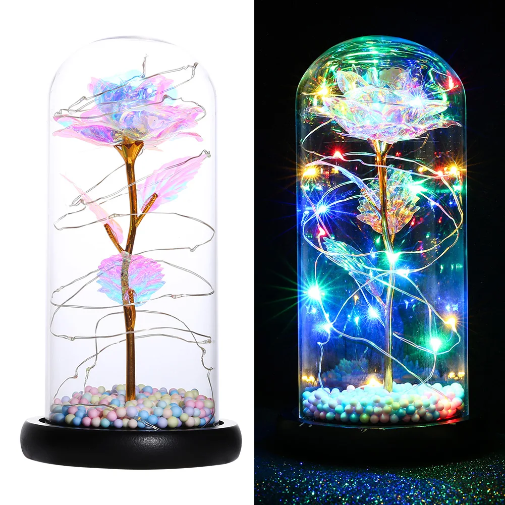Gold Foil Rose Flower LED Light Beauty The Beast Rose in Glass Dome Home Decor Special Romantic Valentines Day Gift Wedding
Gold Foil Rose Flower LED Light Beauty The Beast Rose in Glass Dome Home Decor Special Romantic Valentines Day Gift Wedding
