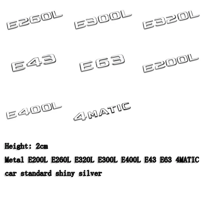 For Mercedes-Benz E-Class E200L E300L E320L E400L Car Sticker Four-wheel Drive Car Label E63 Tail Label Word Label Body Sticker 
For Mercedes-Benz E-Class E200L E300L E320L E400L Car Sticker Four-wheel Drive Car Label E63 Tail Label Word Label Body Sticker