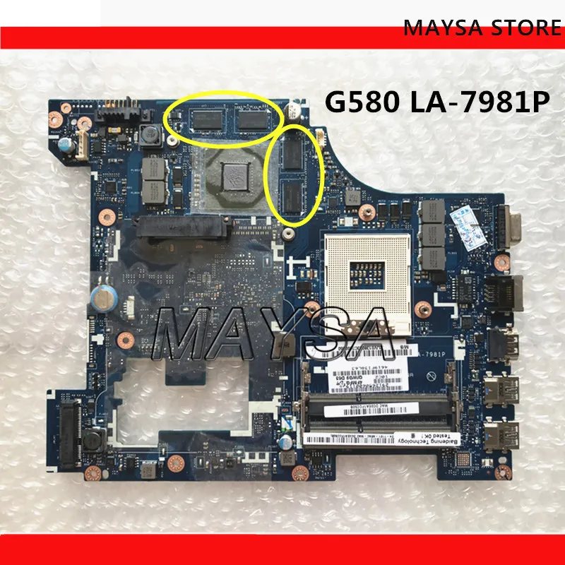 QIWG5 LA 7981P основная плата подходит для материнской платы ноутбука LENOVO IDEAPAD G580 DDR3 USB3.0