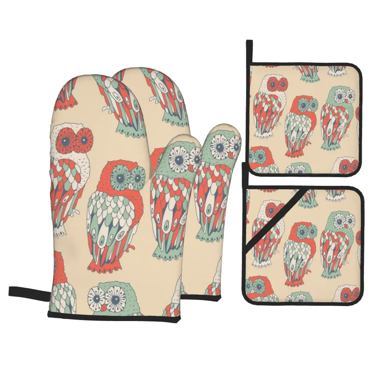 4 Set of Kitchen Gloves Insulation Cute Colorful Owl Pad Cooking Microwave Gloves Baking BBQ Oven Potholders Mitts
4 Set of Kitchen Gloves Insulation Cute Colorful Owl Pad Cooking Microwave Gloves Baking BBQ Oven Potholders Mitts