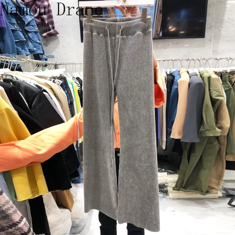 Korea Women's 2020 Autumn New Fashion with Drawstring Elastic High Waist Slimming Bootcut Trousers Women's Casual Pants
Korea Women's 2020 Autumn New Fashion with Drawstring Elastic High Waist Slimming Bootcut Trousers Women's Casual Pants