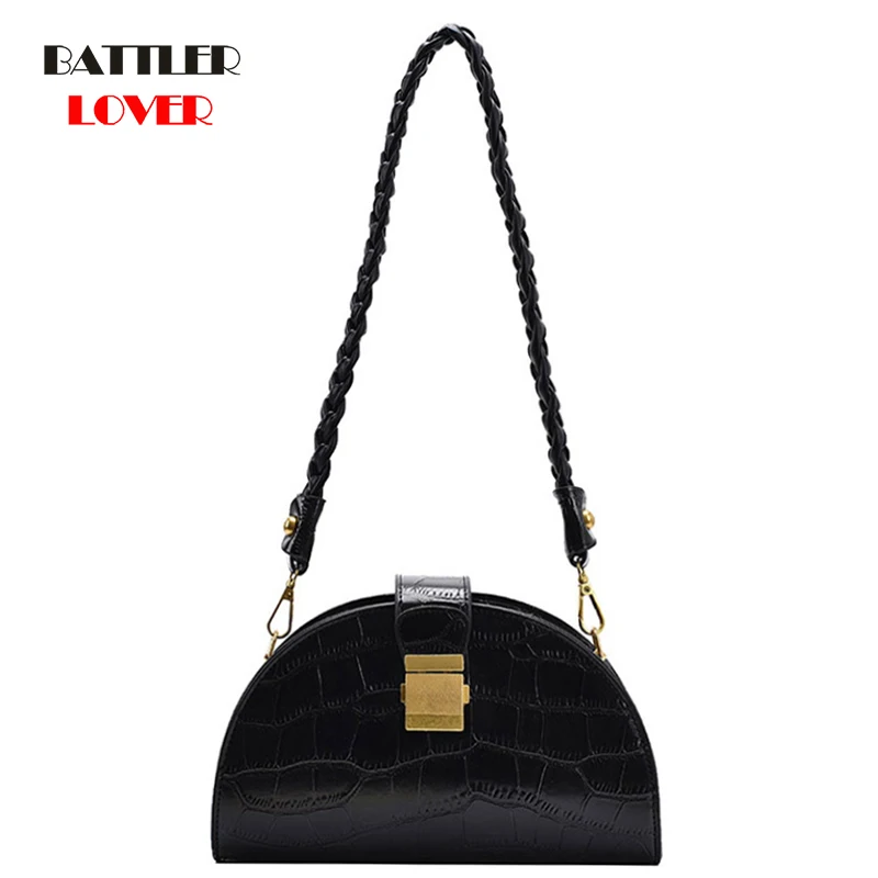 Women Crocodile Pattern Small Saddle Bag 2021 New High Quality Leather Designer Handbag and Purse Vintage Shoulder Messenger Bag
Women Crocodile Pattern Small Saddle Bag 2021 New High Quality Leather Designer Handbag and Purse Vintage Shoulder Messenger Bag