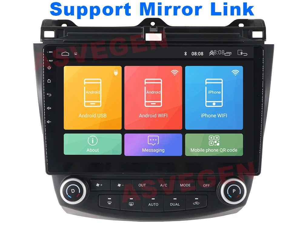 Asvegen 10 ”Android 8.1 Quad Core автомобильный радиоприемник с навигацией GPS Bluetooth